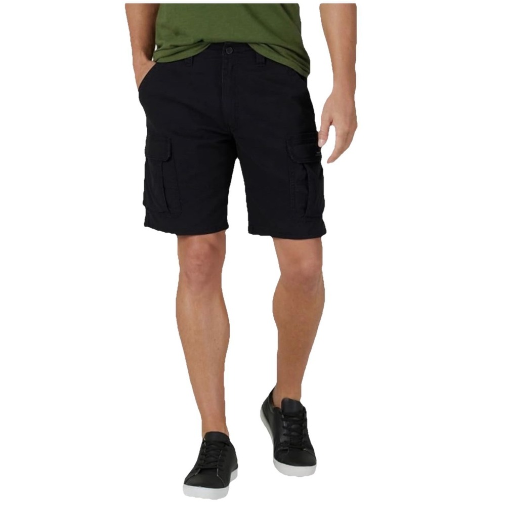 Wrangler Men's Relaxed Fit Cargo Shorts Stretch Black Tech Pocket Size 33 New